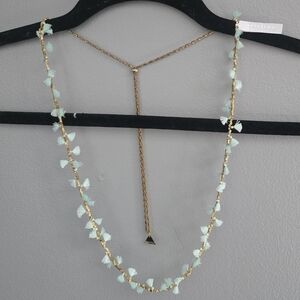 Anthropologie Serfina Urban Vintage Gold Necklace with Mint Accents